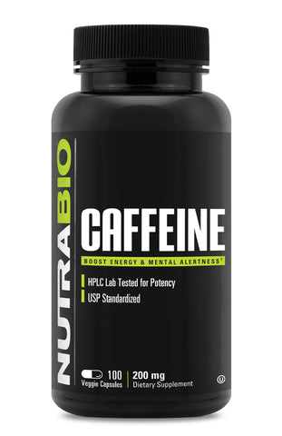 NutraBio Caffeine 100 Veg Caps 200 mg