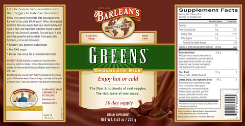 Barleans Chocolate Silk Greens 9.52oz